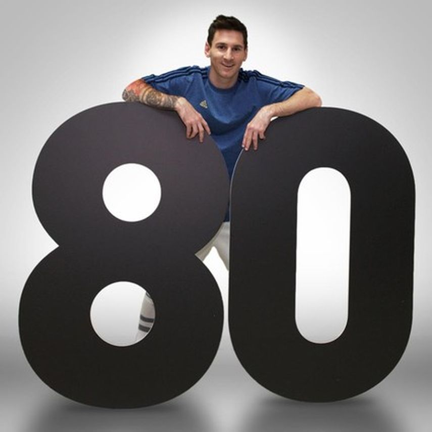 Messi festejo su cifra histórica con una imagen en Facebook. (CAPTURA DE PANTALLA)