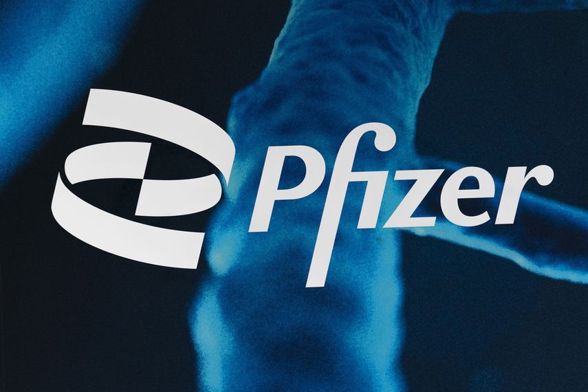 Logo del gigante farmacéutico estadounidense Pfizer.