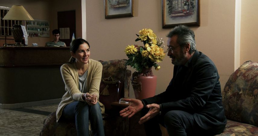 Los actores Oscar Martínez&nbsp;y&nbsp;Andrea Frigerio en&nbsp;El ciudadano ilustre.