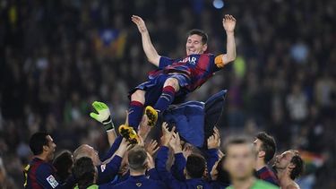 Messi logró este fin de semana una marca en la Liga española. (AP)