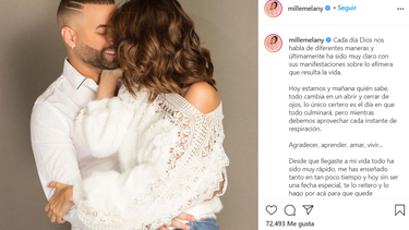 El romántico mensaje de Melany Mille.