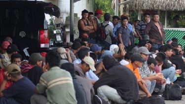Inmigrantes detenidos en Honduras.