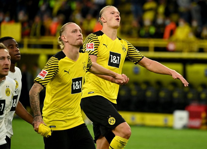 El noruego Erling Haaland anotó par de goles en el triunfo del Borussia Dortmund ante el Union Berlín&nbsp;