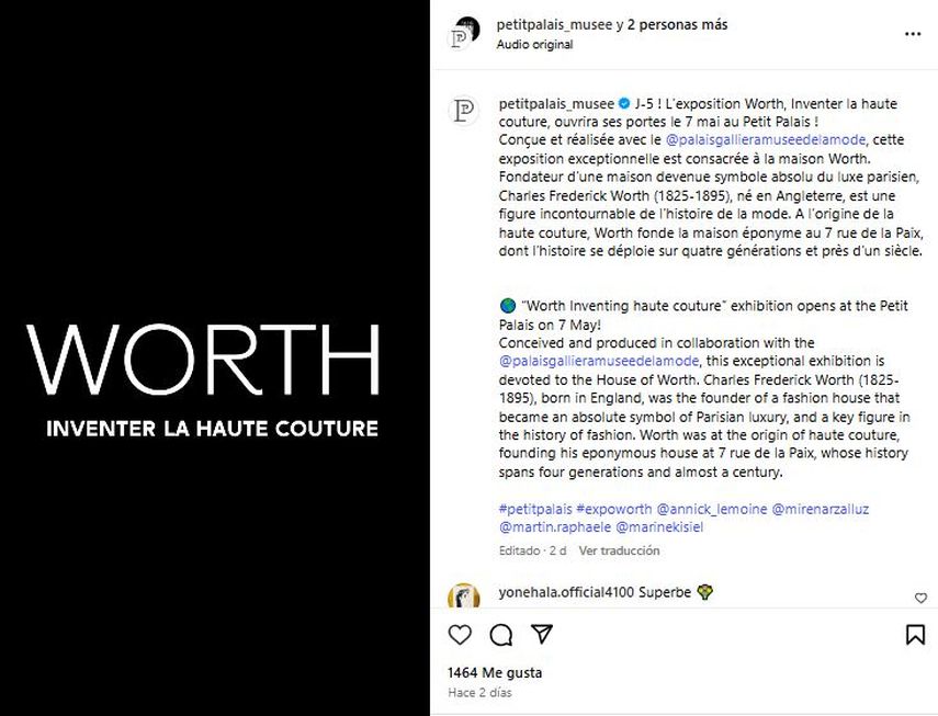El Petit Palais de París presenta la muestra Worth, inventer la haute couture.