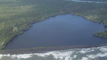 Vista aérea del oeste de la Isla Portillos, territorio acreditado a Costa Rica por una decisión de la Corte Internacional de Jusicia.