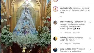 Captura del video conlgado por la Basilica del Valle durante la transmisi&oacute;n v&iacute;a Instagram
