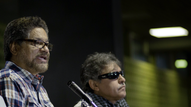 Foografía de archivo de los exguerrilleros de las FARC Iván Marquez y Jesus Santrich.  