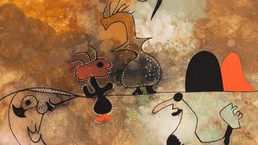 El pájaro de la mañana, de Joan Miró, fechado el 16 de agosto de 1939. Un cuadro de Miró llamado Cuadros (Mujeres, luna, estrellas) fue vendido durante una subasta en París.