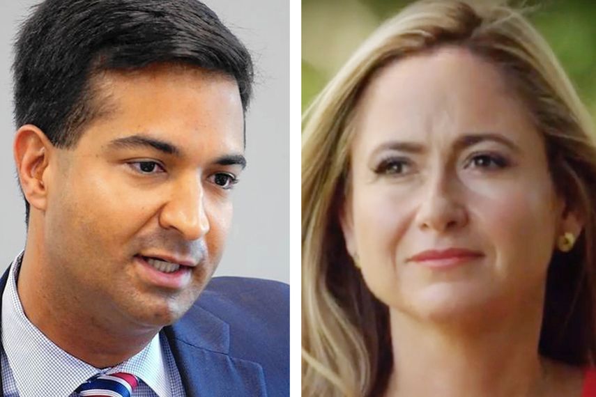 Carlos Curbelo y Debbie Mucarsel-Powell, aspirante demócrata al congreso por el distrito 26. Curbelo busca la reelección. 