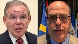 El senador Bob Menéndez, que representa al estado de New Jersey, y&nbsp;Julio Borges, diputado al Parlamento venezolano y representante del gobierno interino de Juan Guaidó ante el Grupo de Lima.