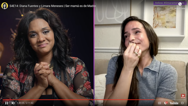 Diana Fuentes se emociona en una entrevista con la actriz Limara Meneses. 