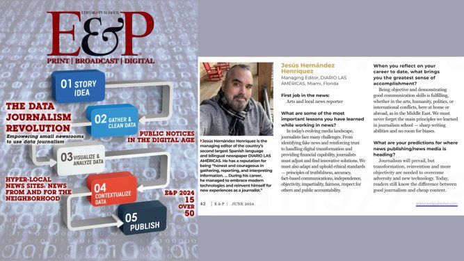 Perfil del periodista Jesús Hernández en la revista Editor & Publisher Magazine.&nbsp;