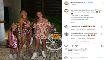 En el centro de la imagen, la actriz y presentadora mexicana Geraldine Bazán.&nbsp;