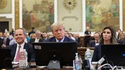 El expresidente de Estadps Unidos, Donald J. Trump,&nbsp; en uno de sus juicios de persecución política&nbsp;