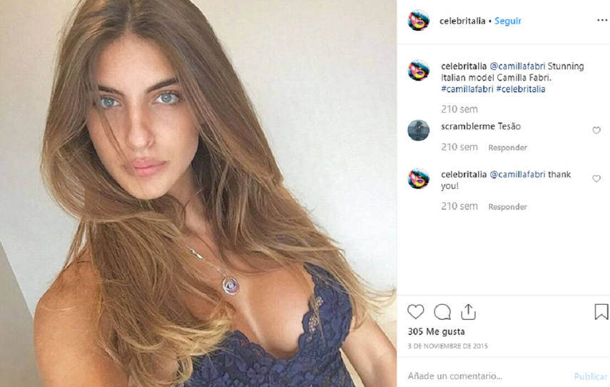 La italiana Camilla Fabri era aspirante a modelo en Roma, y de dependienta de una tienda comenzó a mostrar bienes de fortuna. La cuenta de Instragram de Fabri fue eliminada. 