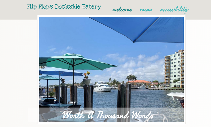 Captura de pantalla de la página web del restaurante Flip Flops Dockside Eatery, en Fort Lauderdale.&nbsp;