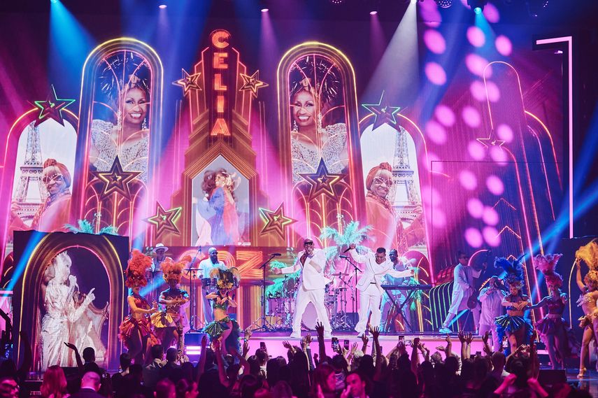 Gente de Zona se presenta en la ceremonia de Premio Lo Nuestro 2024, el 22 de febrero en el Kaseya Center, de Miami, para rendir homenaje a Celia Cruz.