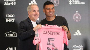 Casemiro, durante su presentación al Inter Miami