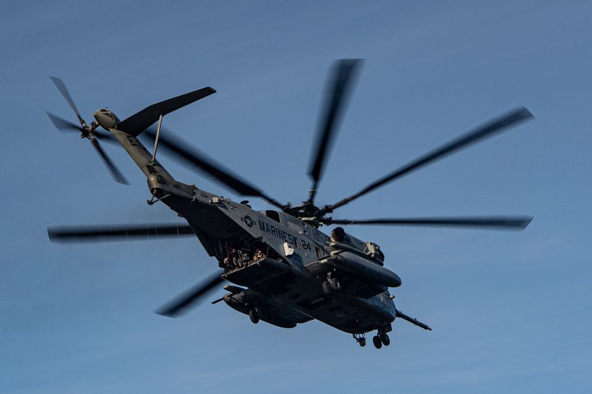Ejercicios militares de la Marina de Estados Unidos en el mar Caribe a bordo del buque de guerra USS Iwo Jima (LHD 7).&nbsp;
