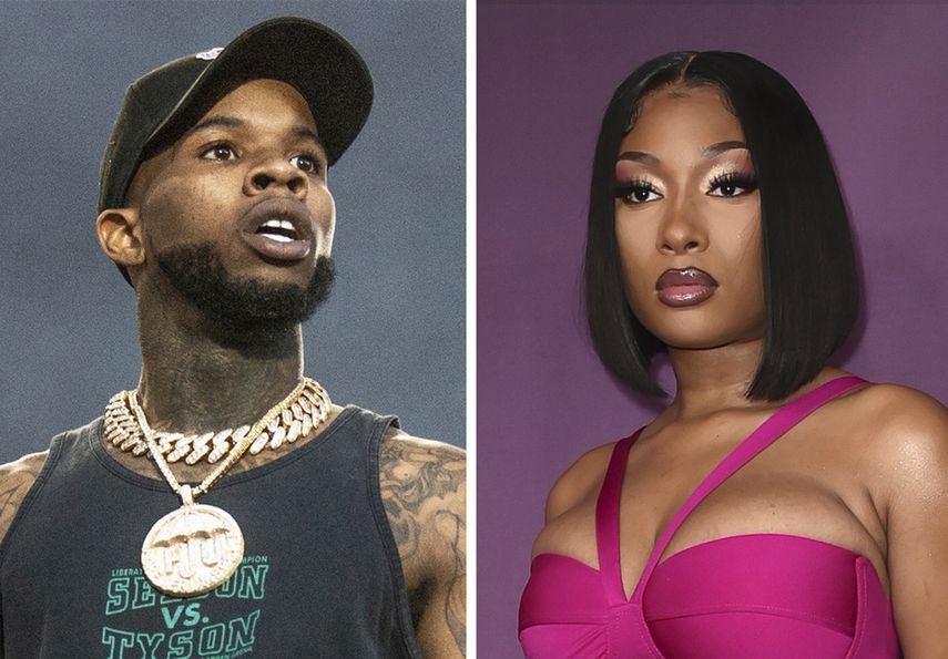 El rapero Tory Lanez durante una presentación en el Festival dete de Quebec, el 11 de julio de 2018, en la ciudad de Quebec, Canadá, izquierda, y Megan Thee Stallion en el estreno de P-Valley, el 2 de junio de 2022 en Los Ángeles, en una combinación de fotografías.&nbsp;