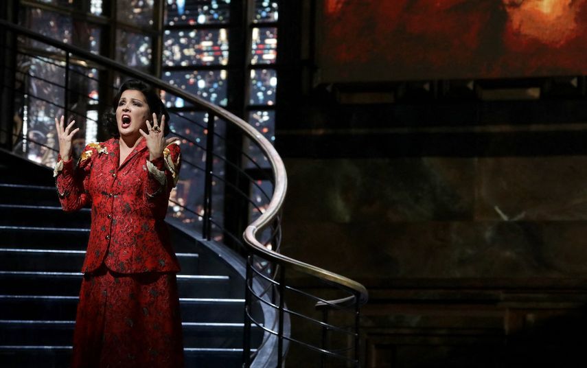 La soprano rusa Anna Netrebko ensaya su actuación en Macbeth.&nbsp;