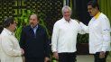 Bruno Rodriguez, Daniel Ortega, Miguel Díaz Canel y Nicolás Maduro conversan durante un encuentro en La Habana. Bruno Rodriguez, Daniel Ortega, Miguel Díaz Canel y Nicolás Maduro conversan durante un encuentro en La Habana.