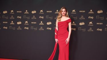 La influencer Chiara Ferragni posa en la alfombra roja de la 39º edición de los Premios Goya, en el Palacio de Exposiciones y Congresos de Granada, el 8 de febrero de 2025, en Granada, Andalucía (España).