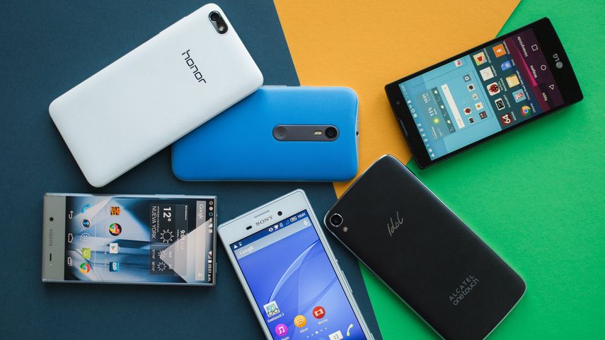 Teléfonos celulares con sistema operativo Android.&nbsp;