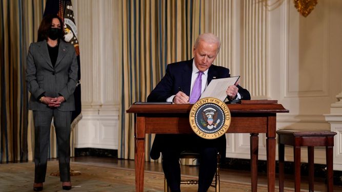 El presidente Joe Biden en la Casa Blanca en Washington el 26 de enero del 2021.