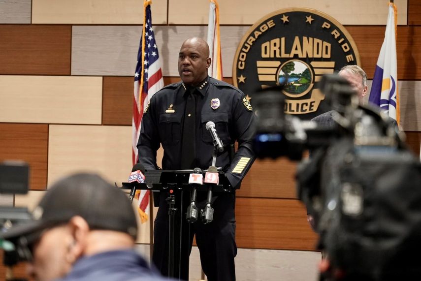 El jefe de la policía de Orlando, Eric Smith, durante una conferencia de prensa.&nbsp;