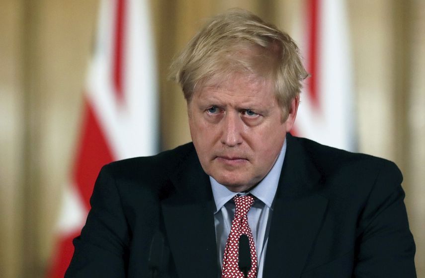 El primer ministro de Gran Bretaña. Boris Johnson realiza una conferencia de prensa en el número 10 de Downing Street, en Londres, el jueves 12 de marzo de 2020.&nbsp;