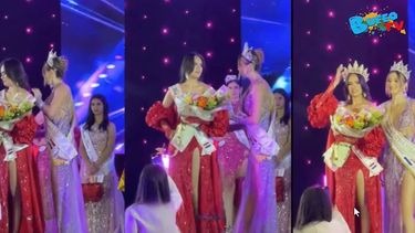 María Luján Dettez, Miss Rosario en Paraguay, y su antecesora Violetta Arevalos.&nbsp;