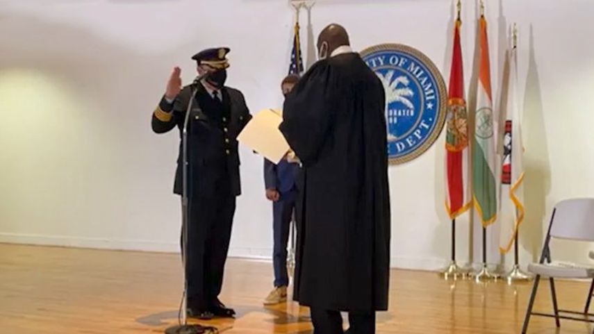 Ceremonia de juramentación del jefe de la Policía de Miami, Art Acevedo. &nbsp;