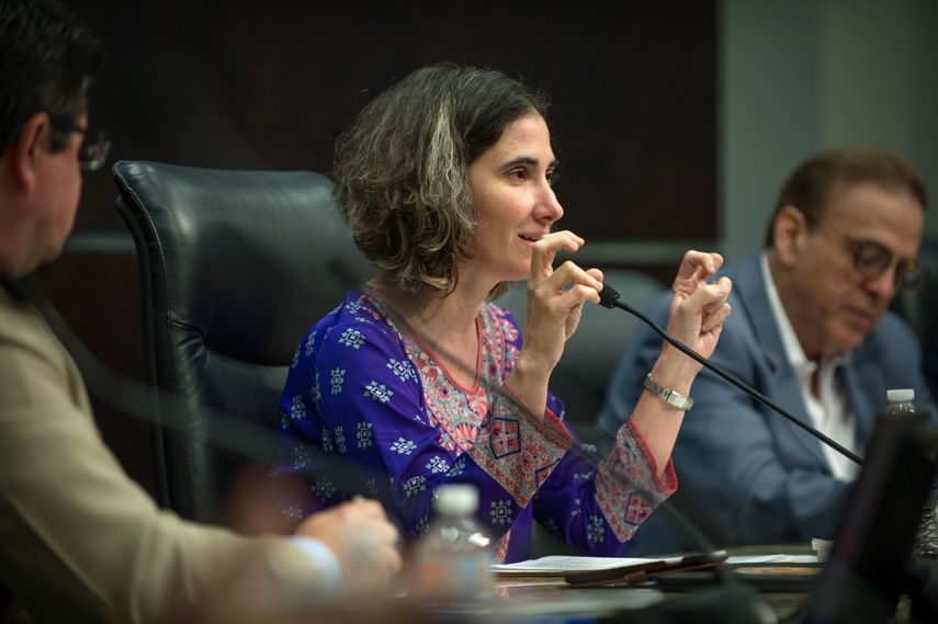 La periodista cubana independiente Yoani Sánchez en el foro Libertad de prensa en las Américas, en Miami.