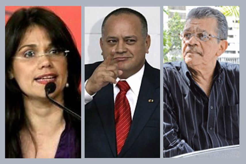 De izquierda a derecha, Blanca Eekhout, Diosdado Cabello y Earle Herrera. (Foto Archivo)