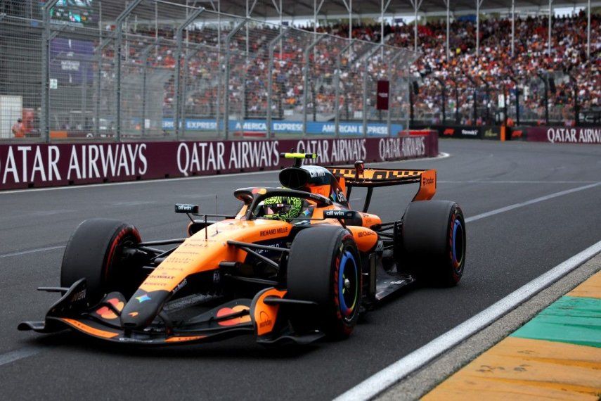 El piloto británico de McLaren, Lando Norris, conduce durante la sesión de clasificación del Gran Premio de Australia de Fórmula Uno en el Circuito Albert Park en Melbourne el 7 de marzo de 2026.&nbsp;