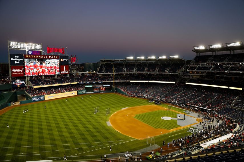 La foto del 27 de octubre de 2019 muestra el Nationals Park, durante el quinto juego de la Serie Mundial entre los Nacionales de Washington y los Astros de Houston.