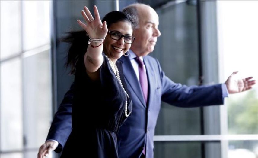 Delcy Rodríguez y Mauro Vieira se conocen desde que ambos eran cancilleres en 2016, en el Palacio del Itamaraty en Brasilia (EFE)