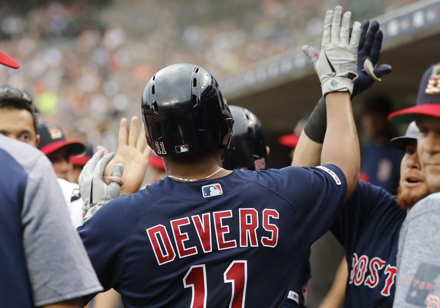 El jugador de República Dominicana Rafael Devers suma dos cuadrangulares y siete carreras remolcadas en los últimos dos juegos.