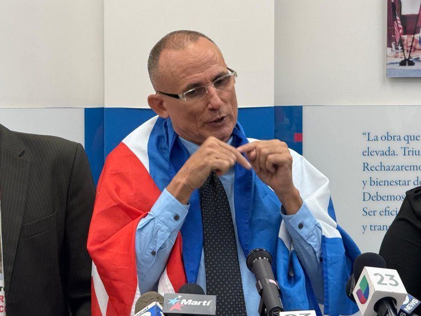 José Daniel Ferrer ofrece sus primeras declaraciones tras llegar a Miami.&nbsp;