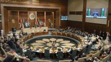 La reunión de la Liga Árabe en El Cairo el 7 de mayo de 2023. Foto proveida por el Ministerio de Relaciones Exteriores de Egipto. 
