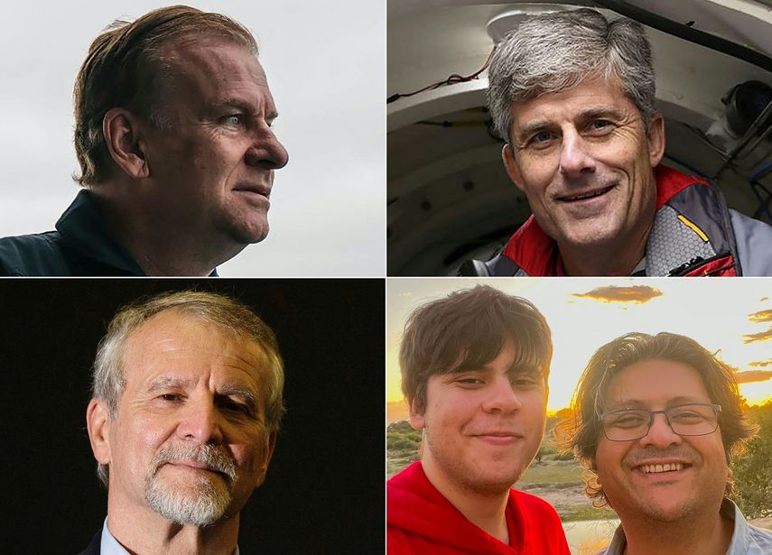 A bordo del Titan viajaban el millonario británico Hamish Harding, presidente de la compañía Action Aviation; el paquistaní Shahzada Dawood, vicepresidente de Engro, y su hijo Suleman -ambos también con nacionalidad británica-; el experto buceador francés Paul-Henri Nargeolet; y Stockton Rush, director general de OceanGate Expeditions.