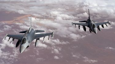 Aviones de combate F-16 del Ejército de Estados Unidos.