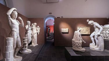 En esta foto sin fecha proporcionada el lunes 12 de octubre de 2020, estatuas antiguas de m&aacute;rmol griegas y romanas previo a una exposici&oacute;n en la reci&eacute;n remodelada Villa Caffarelli, uno de los espacios de exhibiciones en el Museo Capitolino con vista al antiguo Foro Romano, en Roma.&nbsp;