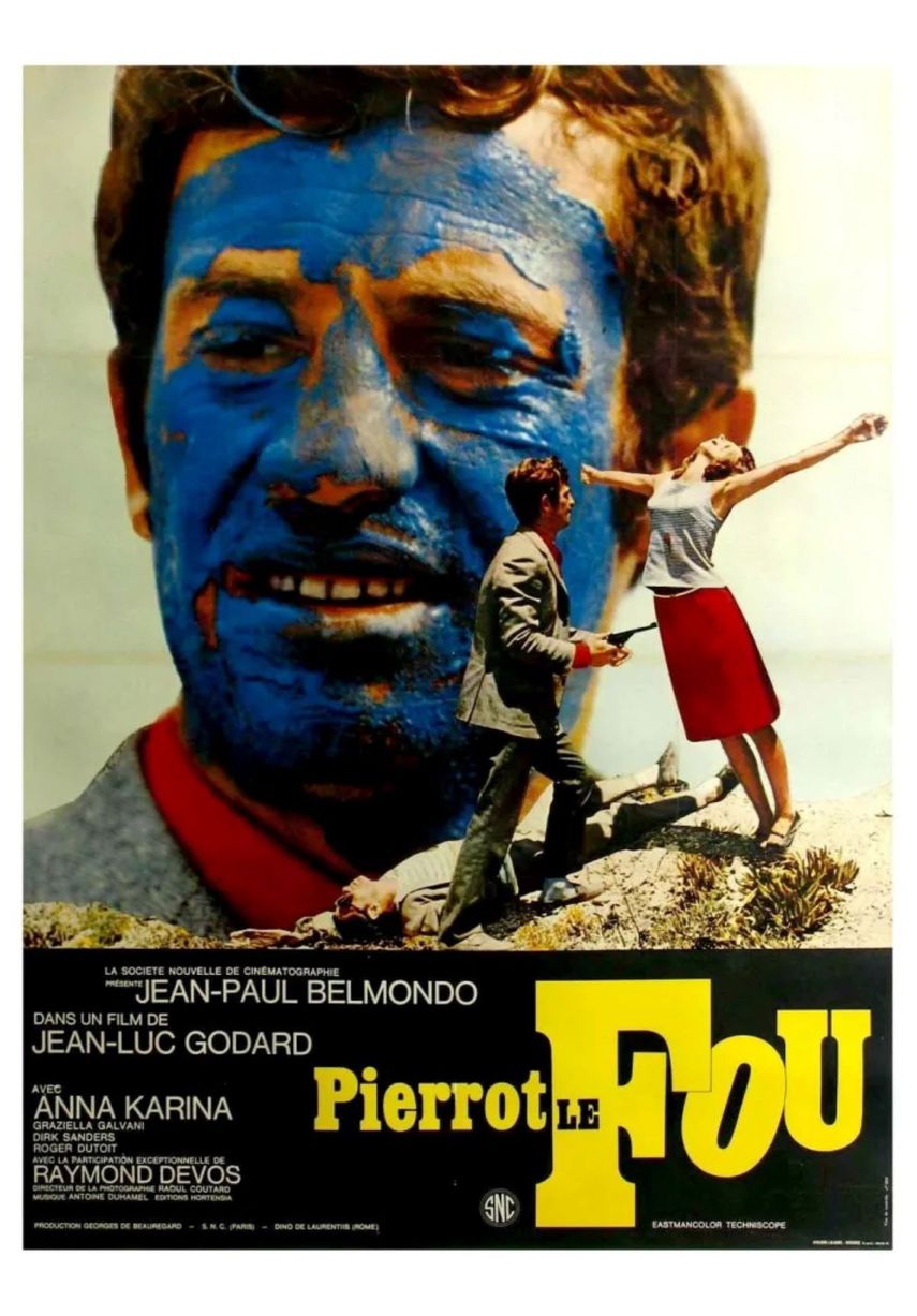 Afiche del film Pierrot le fou (1965) de Jean-Luc Godard.