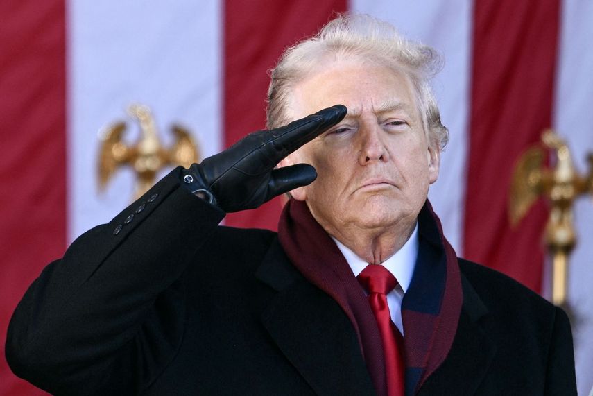 El presidente de Estados Unidos Donald J. Trump durante la ceremonia en honor a los veteranos y los caídos en combate