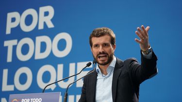El presidente del PP y candidato del partido para el 10N, Pablo Casado, interviene en un acto electoral del Partido Popular en Vitoria (Euskadi/Espa&ntilde;a) a 1 de noviembre de 2019.