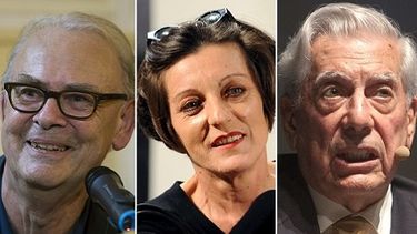 Los novelistas Patrick Modiano, Herta Müller y Mario Vargas Llosa. (CORTESÍA). 