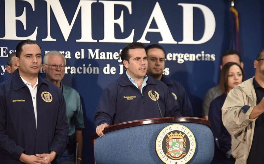Ricardo Roselló, gobernador de Puerto Rico, durante una rueda de prensa este martes 19 de septiembre de 2017 ante la llegada del huracán María.
