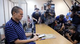 El exministro de Desarrollo Económico de&nbsp;Rusia, Alexey Ulyukayev , durante una sesión de su juicio por corrupción en Moscú (Rusia).&nbsp;